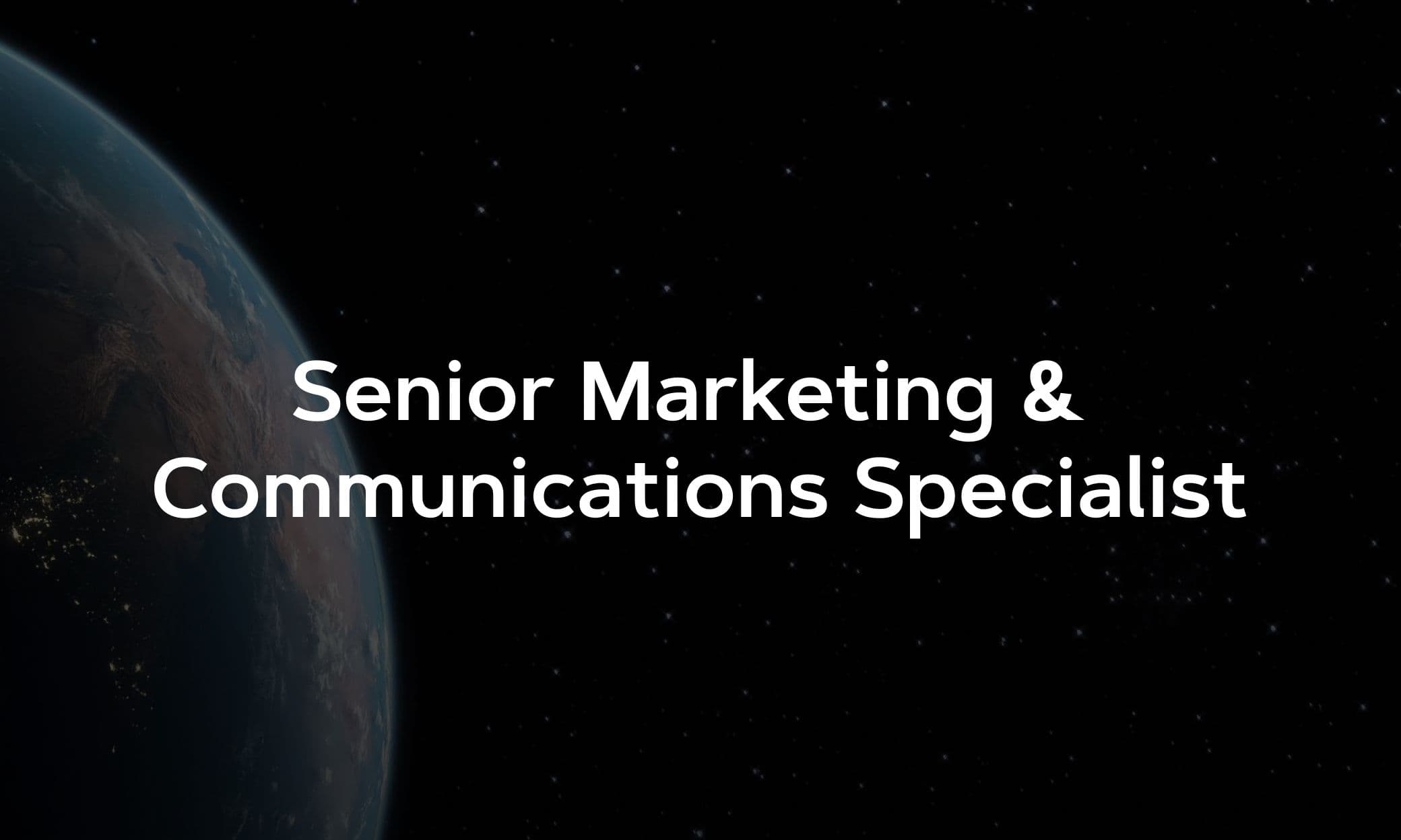 Senior Marketing & Communications Specialist